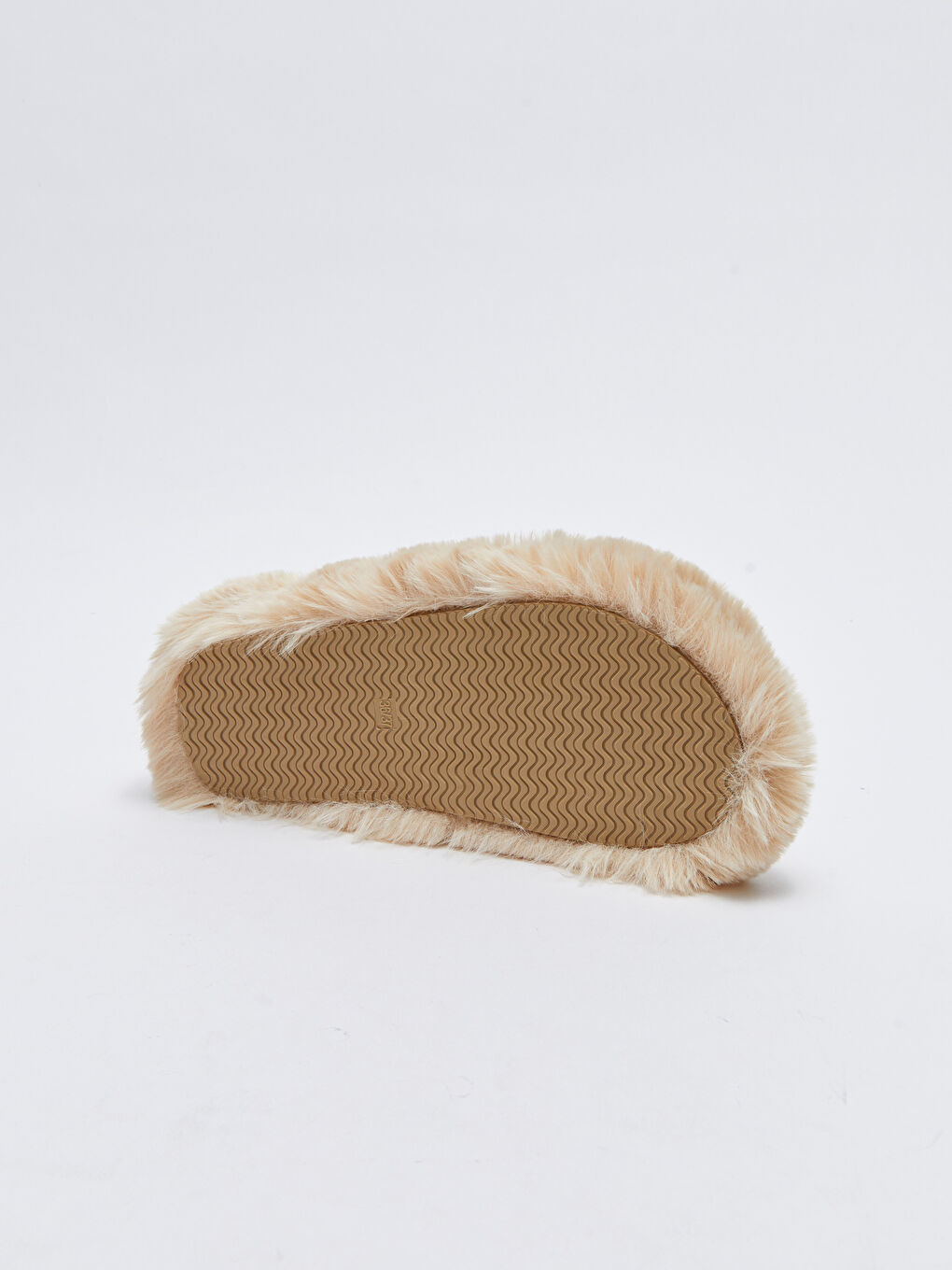 Bej Önü Kapalı Pelüş Kadın Ev Terliği-3