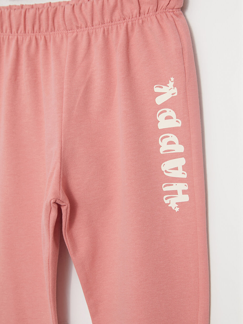 Спортивні штани для дівчаток з еластичною талією та принтом-1