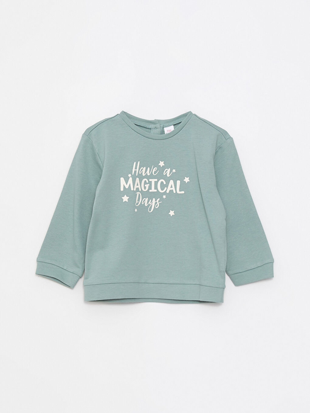 LCW baby Crew Neck Long Sleeve Printed Baby Girls' Sweatshirt -W21815Z1-GJM