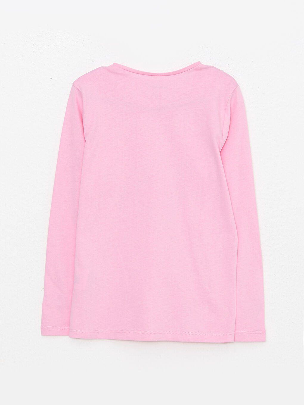Crew Neck Printed Long Sleeve Cotton Girl T-shirt-1