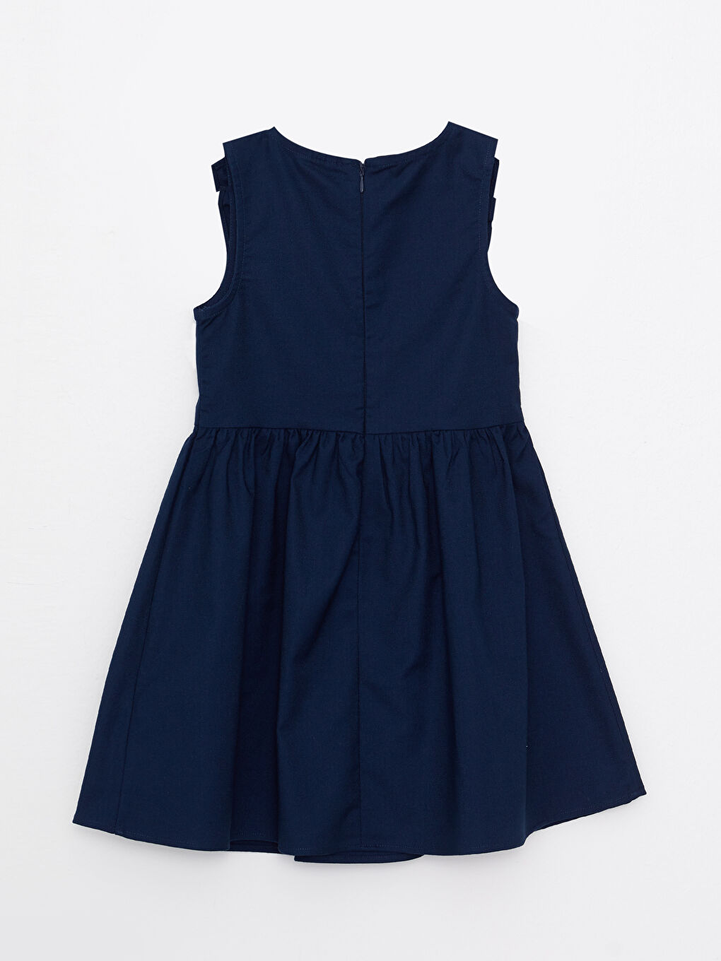 Crew Neck Ruffle Detail Girls' Dress-1