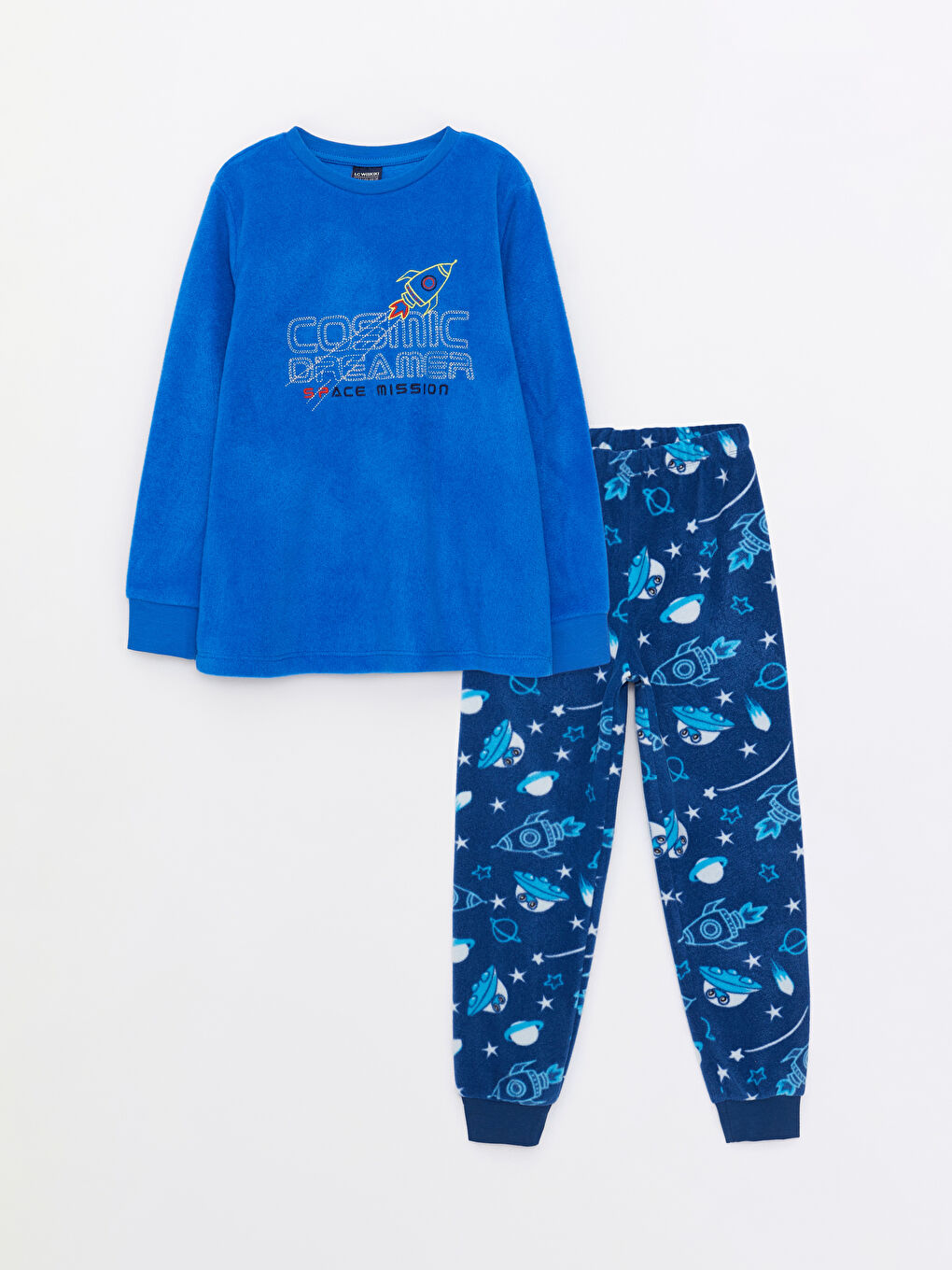 LCW Kids Rundhalsausschnitt Bedrucktes Langarm Polar Pyjama-Set für Jungen -W21836Z4-H9U