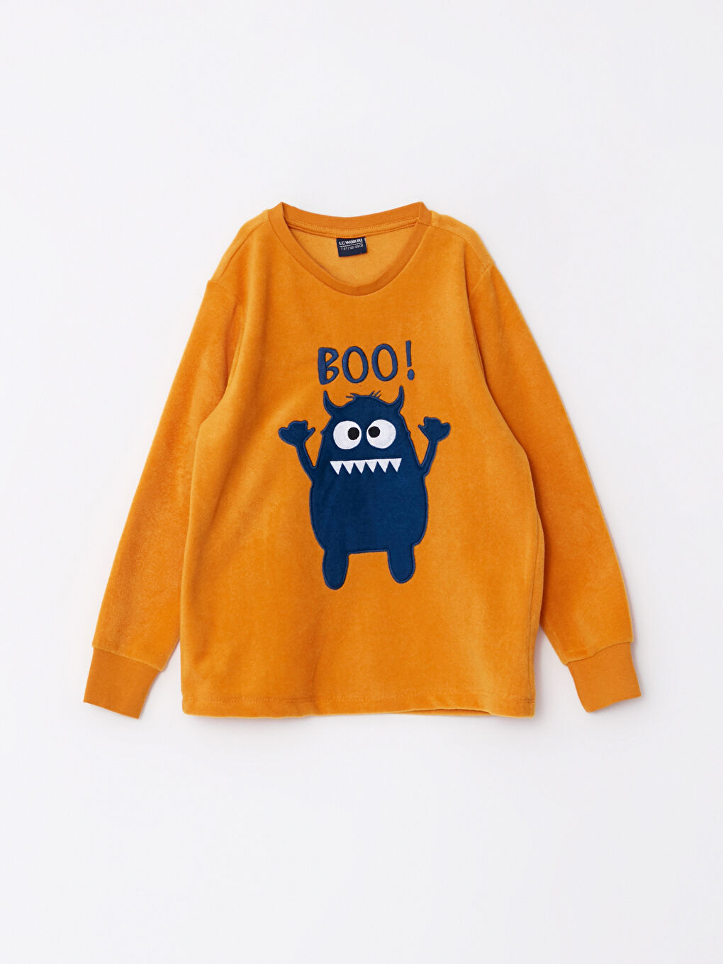 Crew Neck Embroidered Long Sleeve Polar Boys' Pyjama Set-1