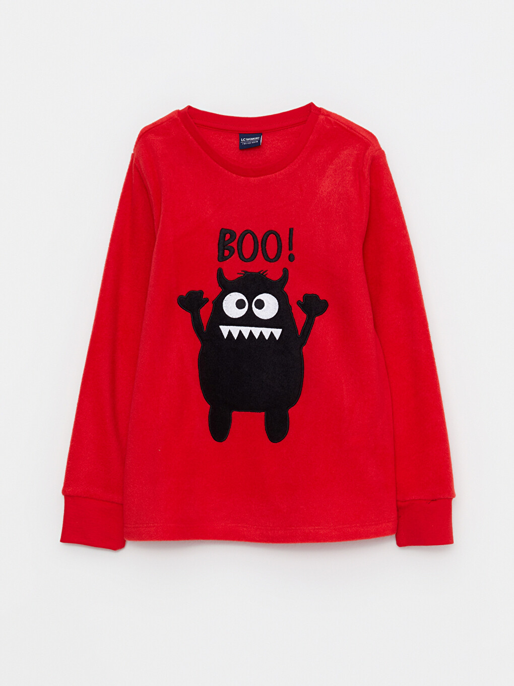 Crew Neck Embroidered Long Sleeve Polar Boys' Pyjama Set-1