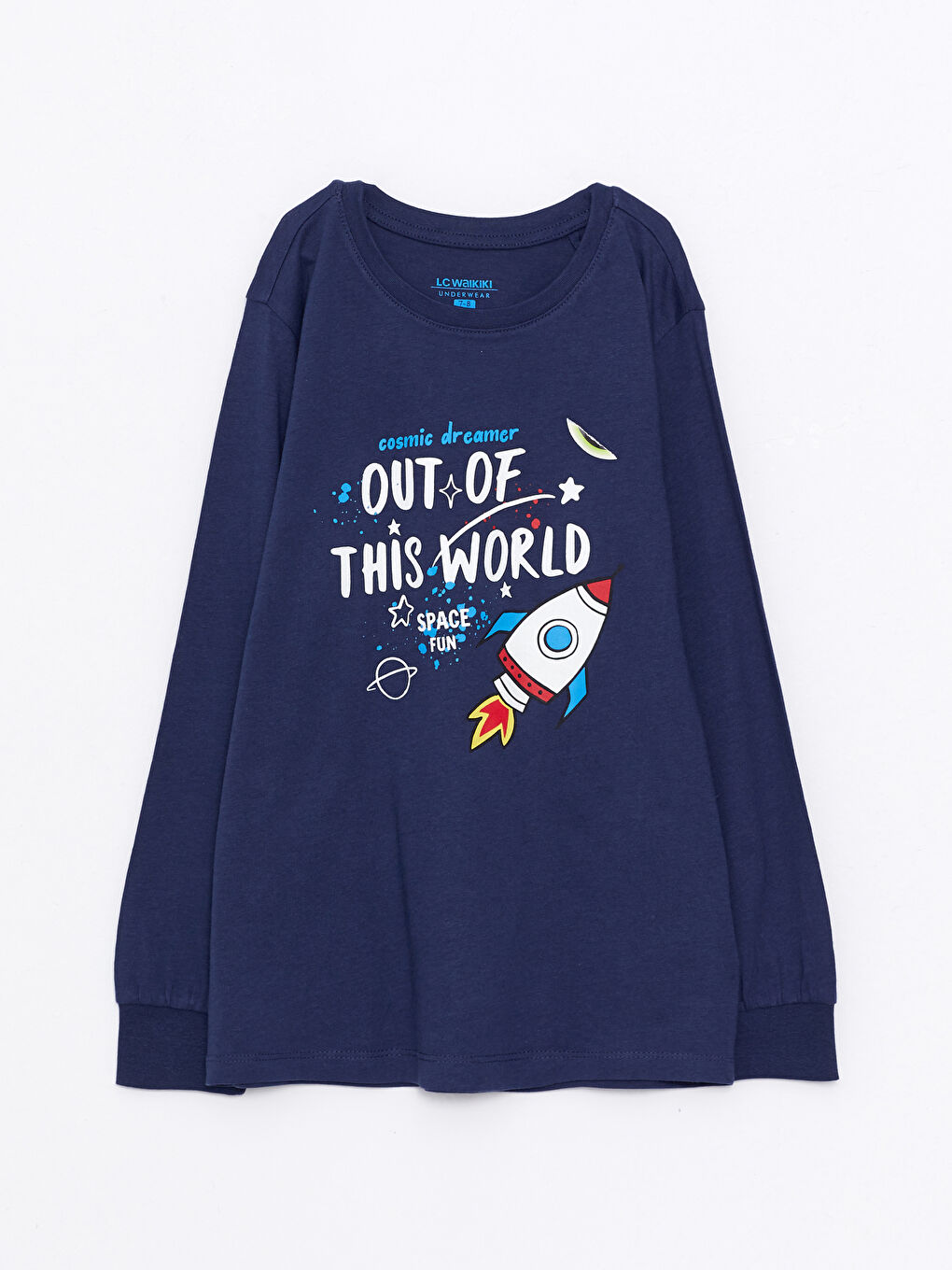 LCW Kids Crew Neck Printed Long Sleeve Boys' Pyjama Set -W21841Z4-NOO