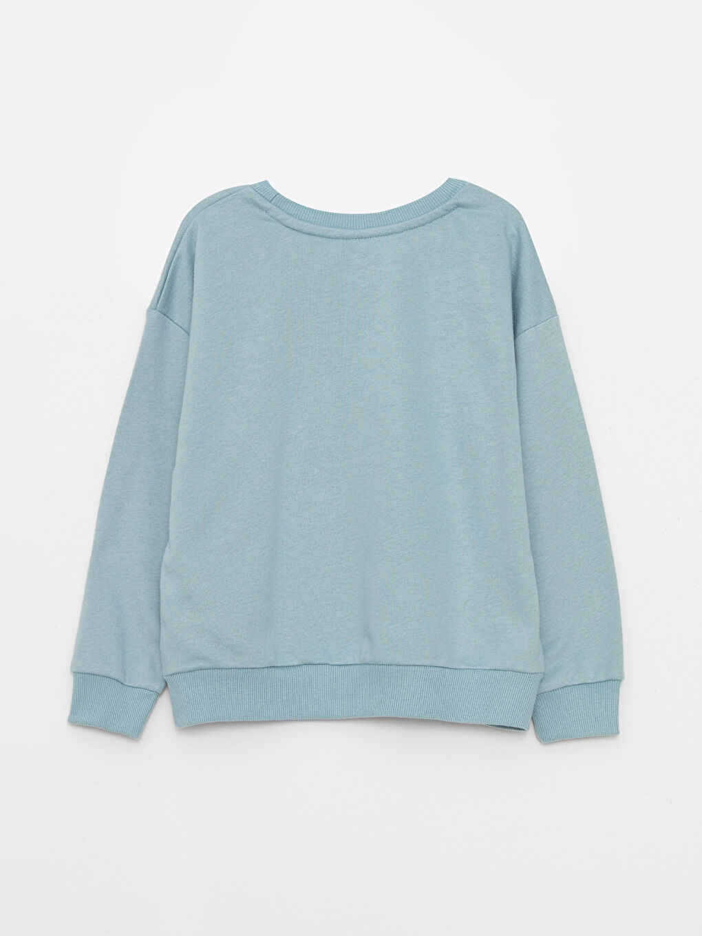 LCW Kids Mat Yeşil Bisiklet Yaka Basic Uzun Kollu Kız Çocuk Sweatshirt - 6