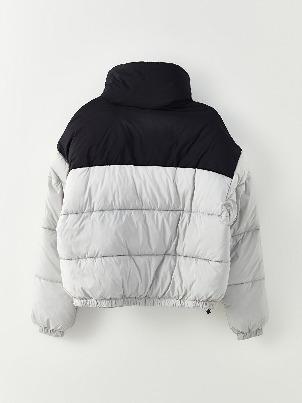 Stand Up Collar Color Block Long Sleeve Women's Down Jacket-8
