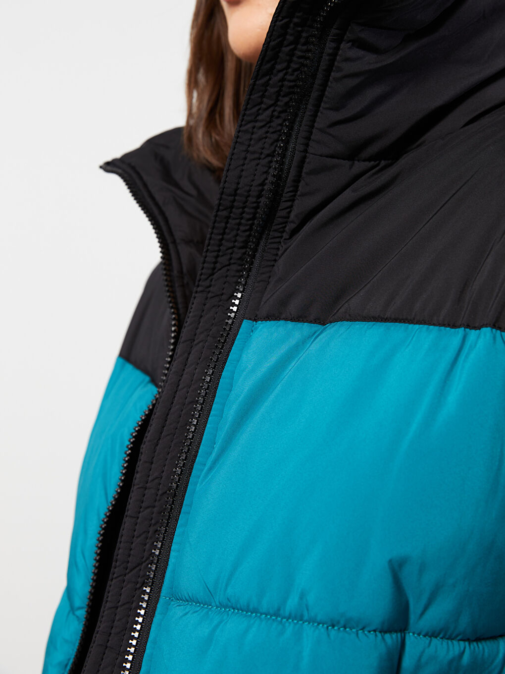 LCW Vision Stehkragen Farbblock Langarm Damen Daunenjacke -W21856Z8-TX8