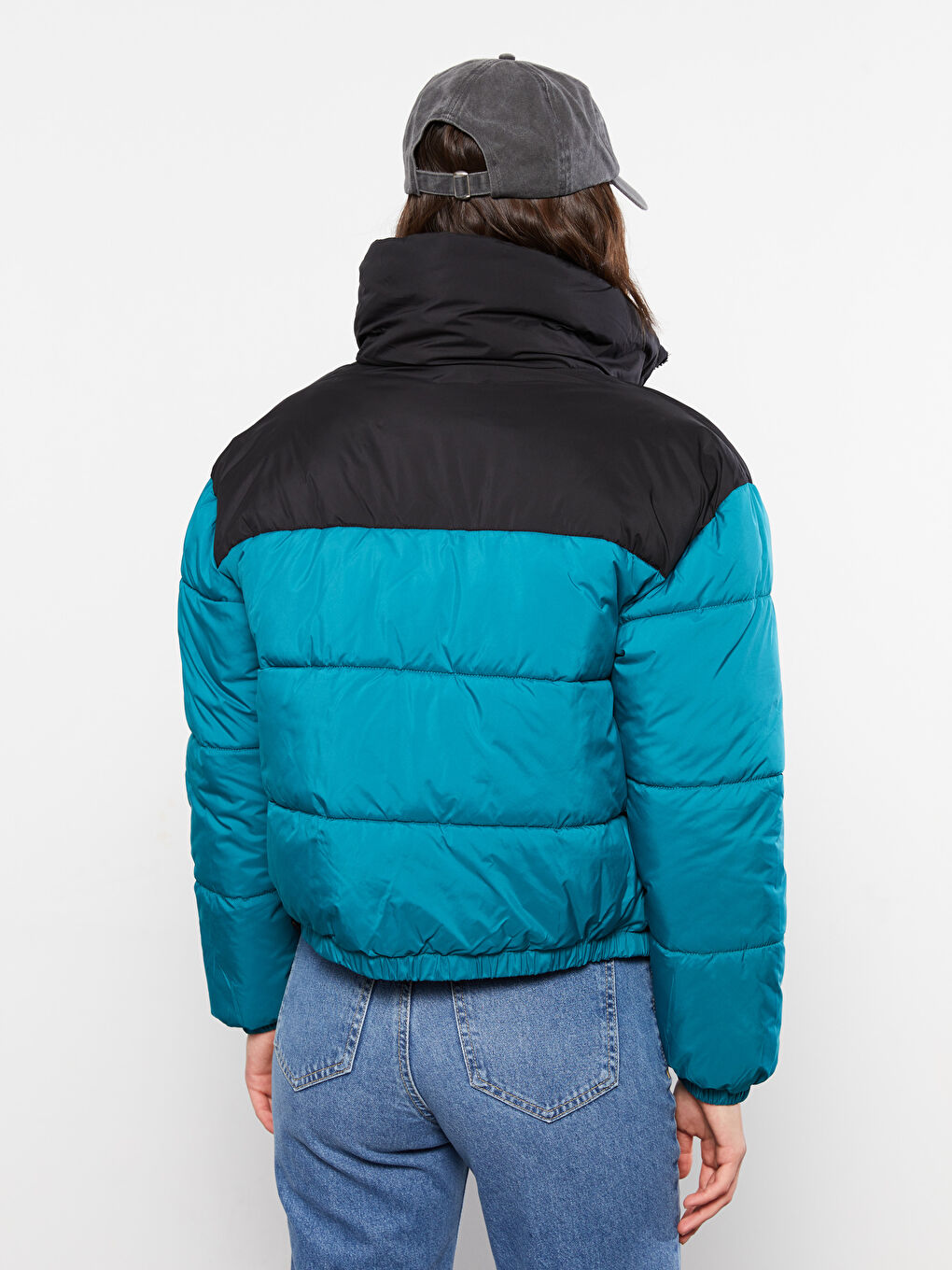 LCW Vision Stehkragen Farbblock Langarm Damen Daunenjacke -W21856Z8-TX8
