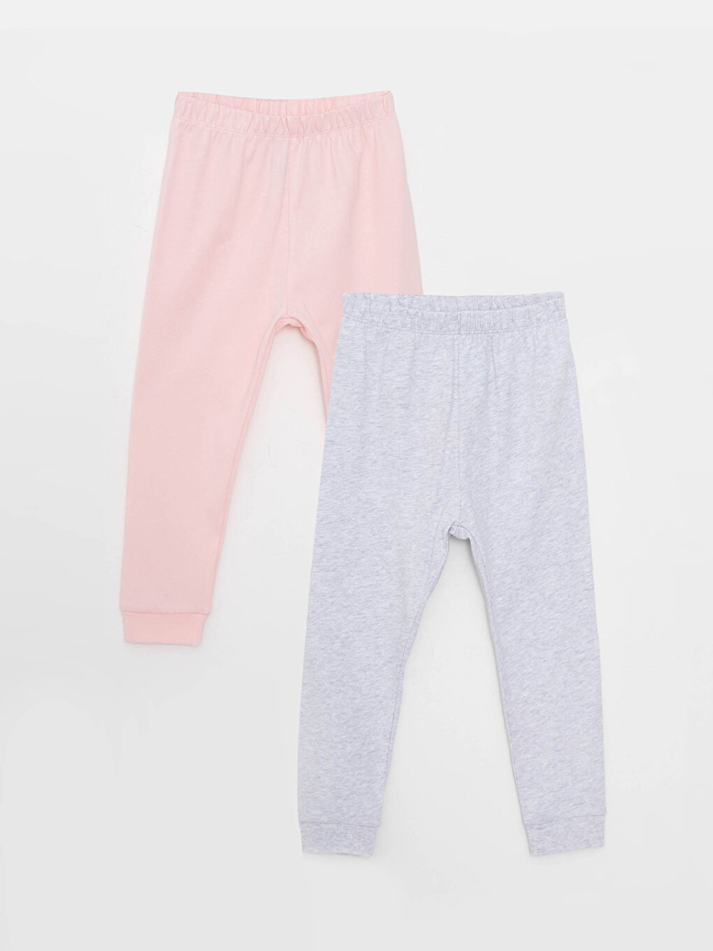 Beyaz Beli Lastikli Basic Kız Bebek Pijama Alt 2'li