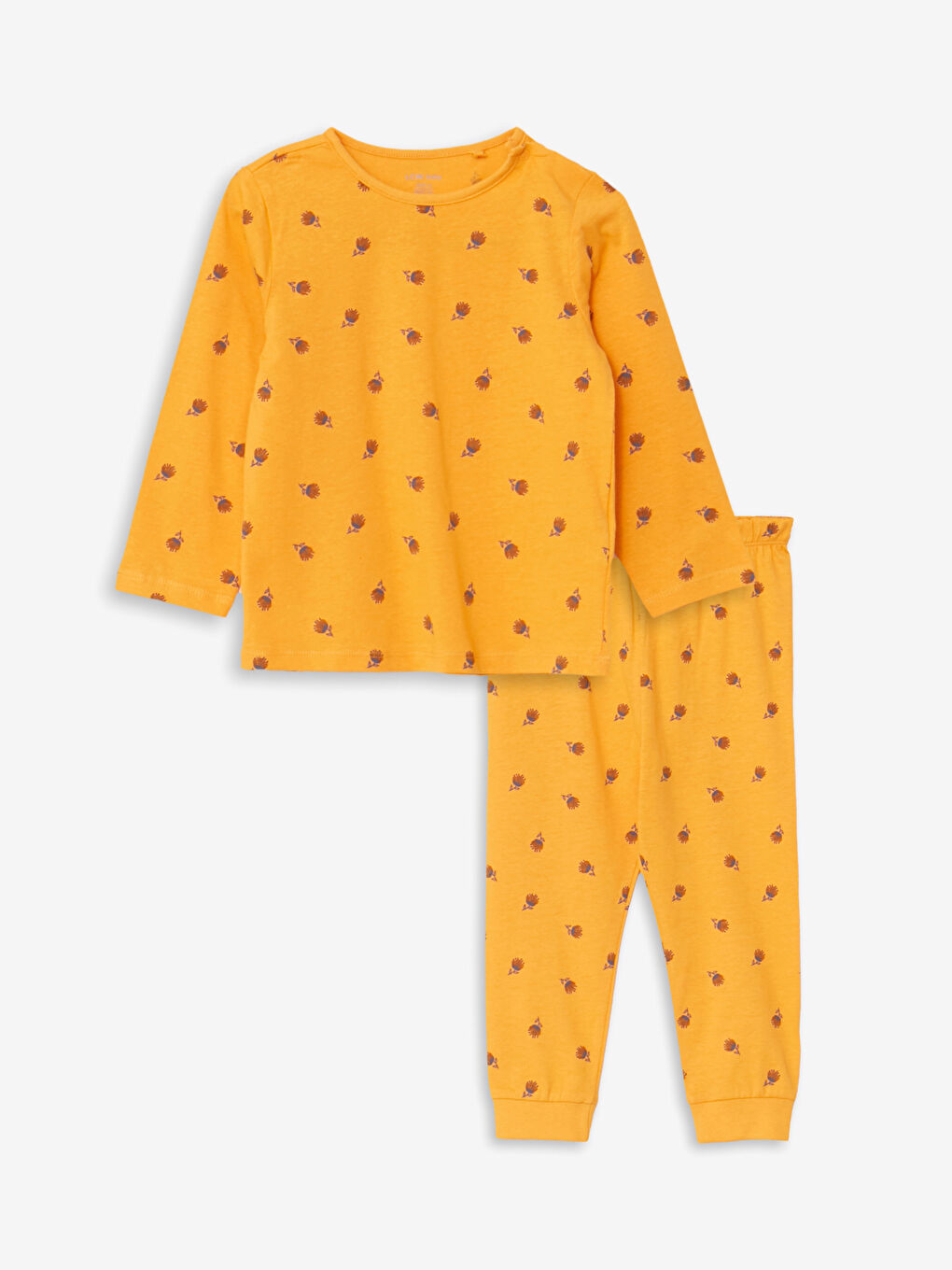 LCW baby Bisiklet Yaka Uzun Kollu Baskılı Kız Bebek Pijama Takımı -W21871Z1-LUB