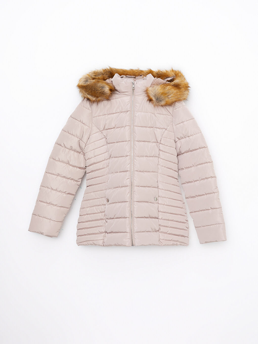 Women's Hooded Plain Puffer Coat-6