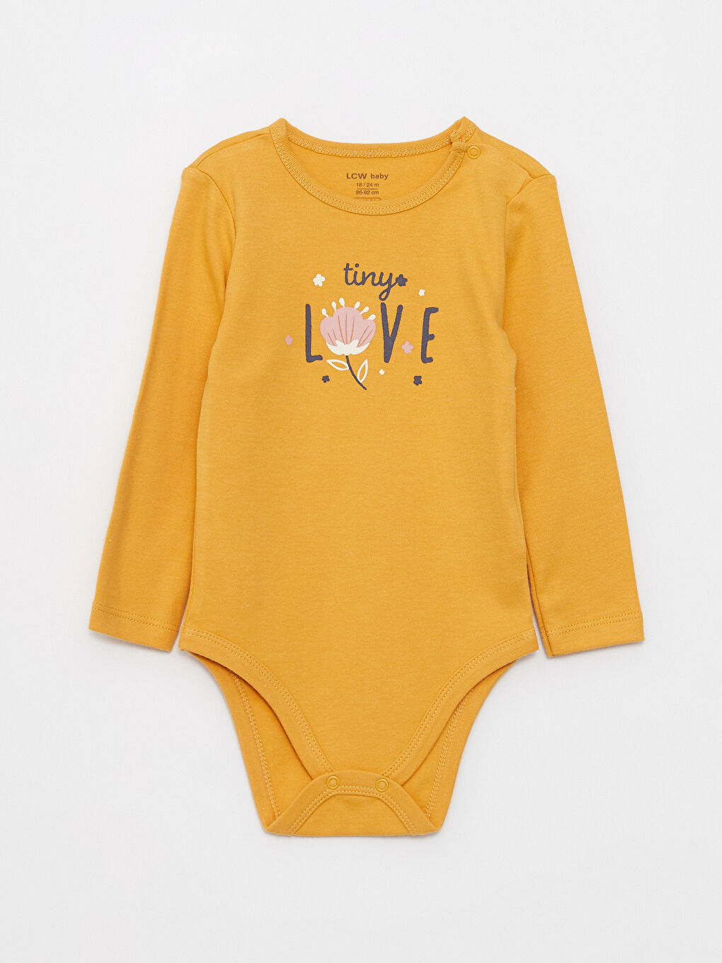 Lot de 2 bodies bébé fille imprimés à manches longues avec col rond et fermeture à pression-1