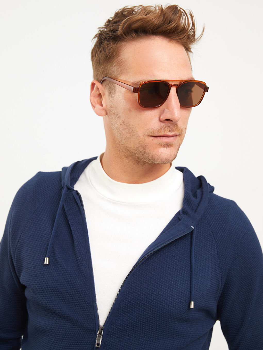 İndigo Slim Fit Kapüşonlu Erkek Triko Hırka-1