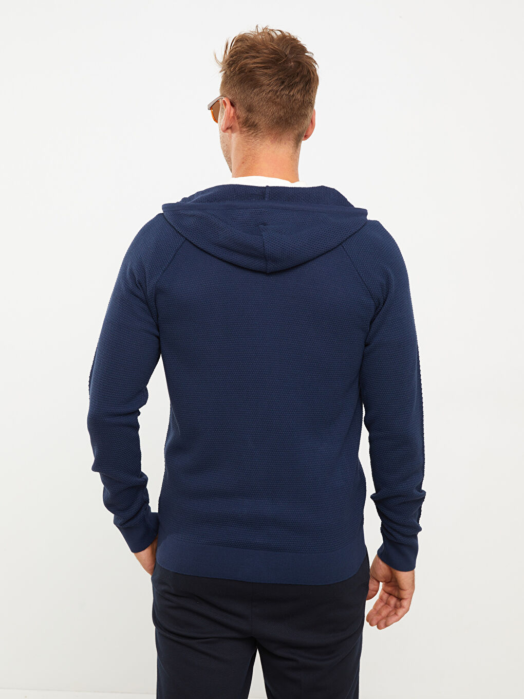 İndigo Slim Fit Kapüşonlu Erkek Triko Hırka-4