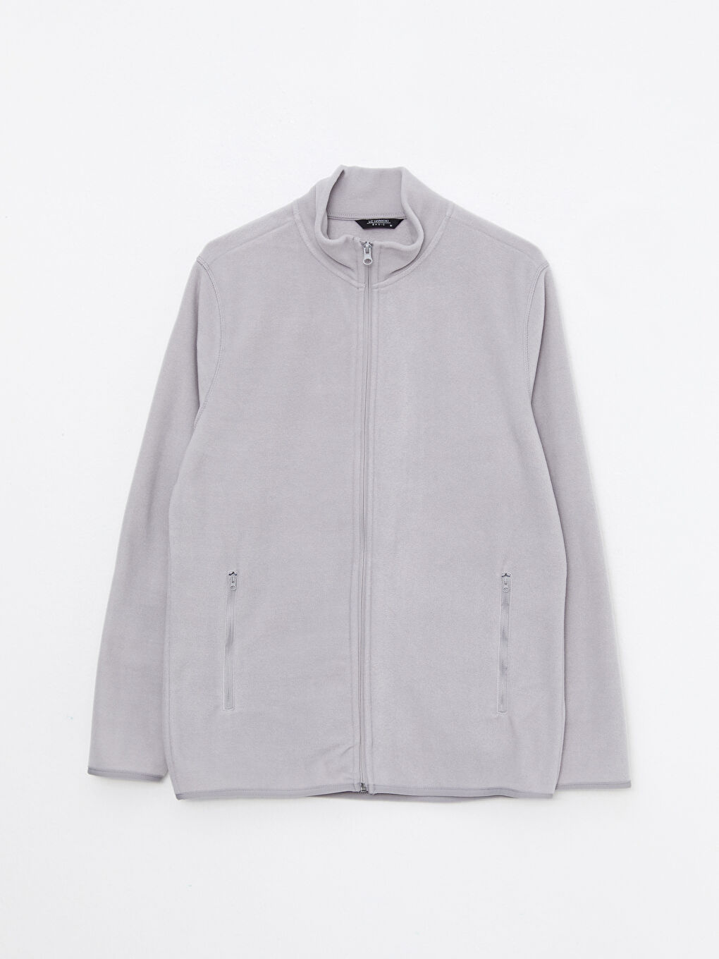 Gri Rahat Kalıp Dik Yaka Erkek Spor Hırka-4