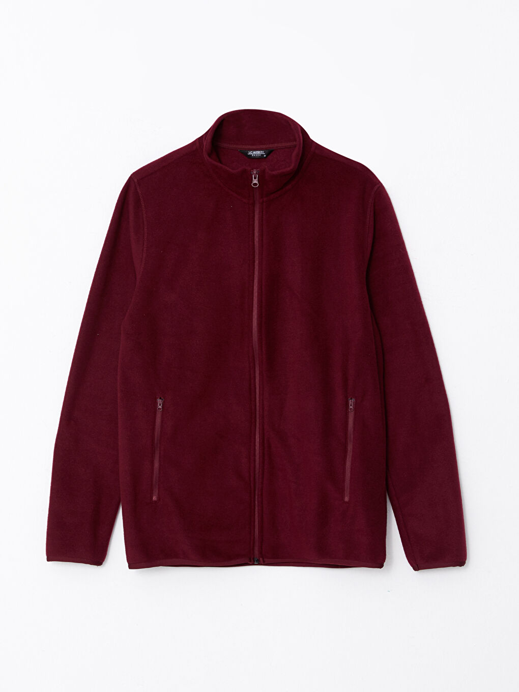 Bordo Rahat Kalıp Dik Yaka Erkek Spor Hırka-5