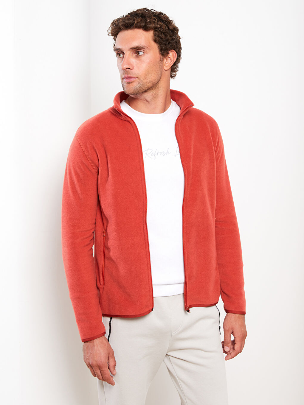 Cardigan de Sport pour Hommes à Col Cheminée Coupe Décontractée
