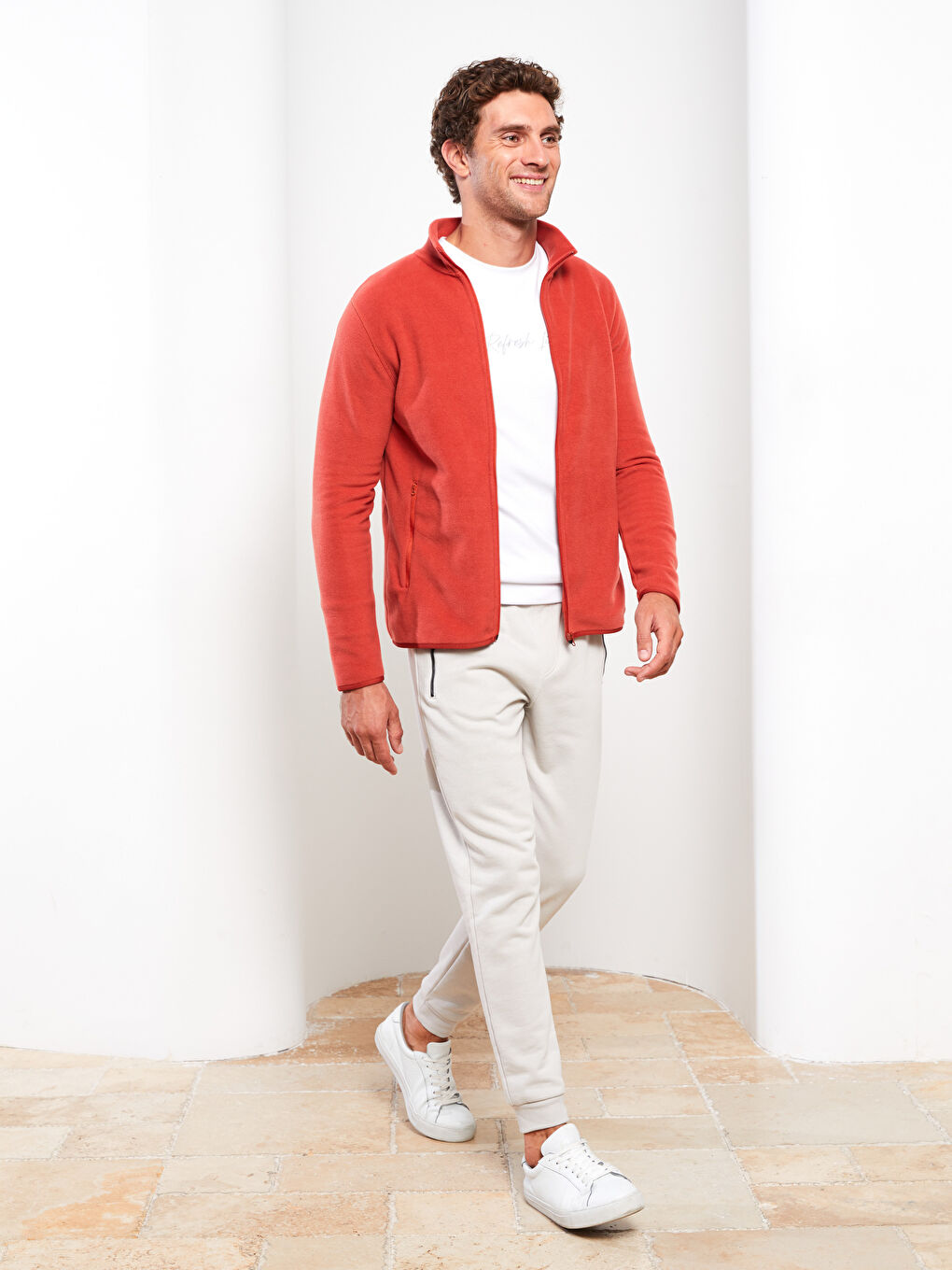 Cardigan de Sport pour Hommes à Col Cheminée Coupe Décontractée-1