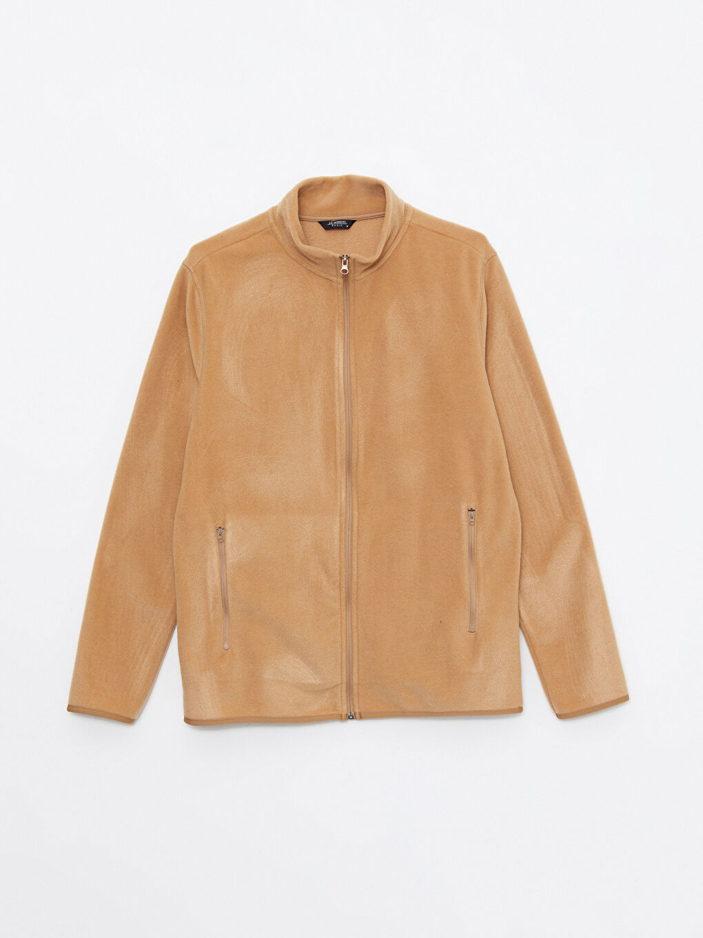 Bej Rahat Kalıp Dik Yaka Erkek Spor Hırka-5