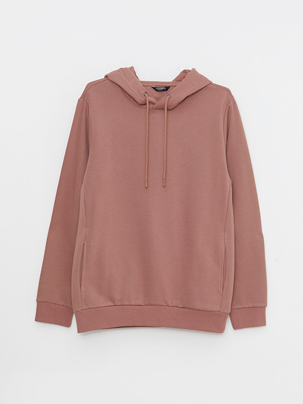 LCWAIKIKI Basic Mat Pembe Uzun Kollu Erkek Hoodie - 5