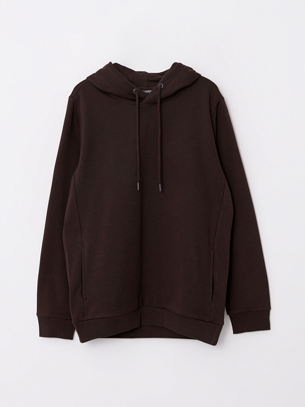 LCWAIKIKI Basic Koyu Kahverengi Uzun Kollu Erkek Hoodie - 5