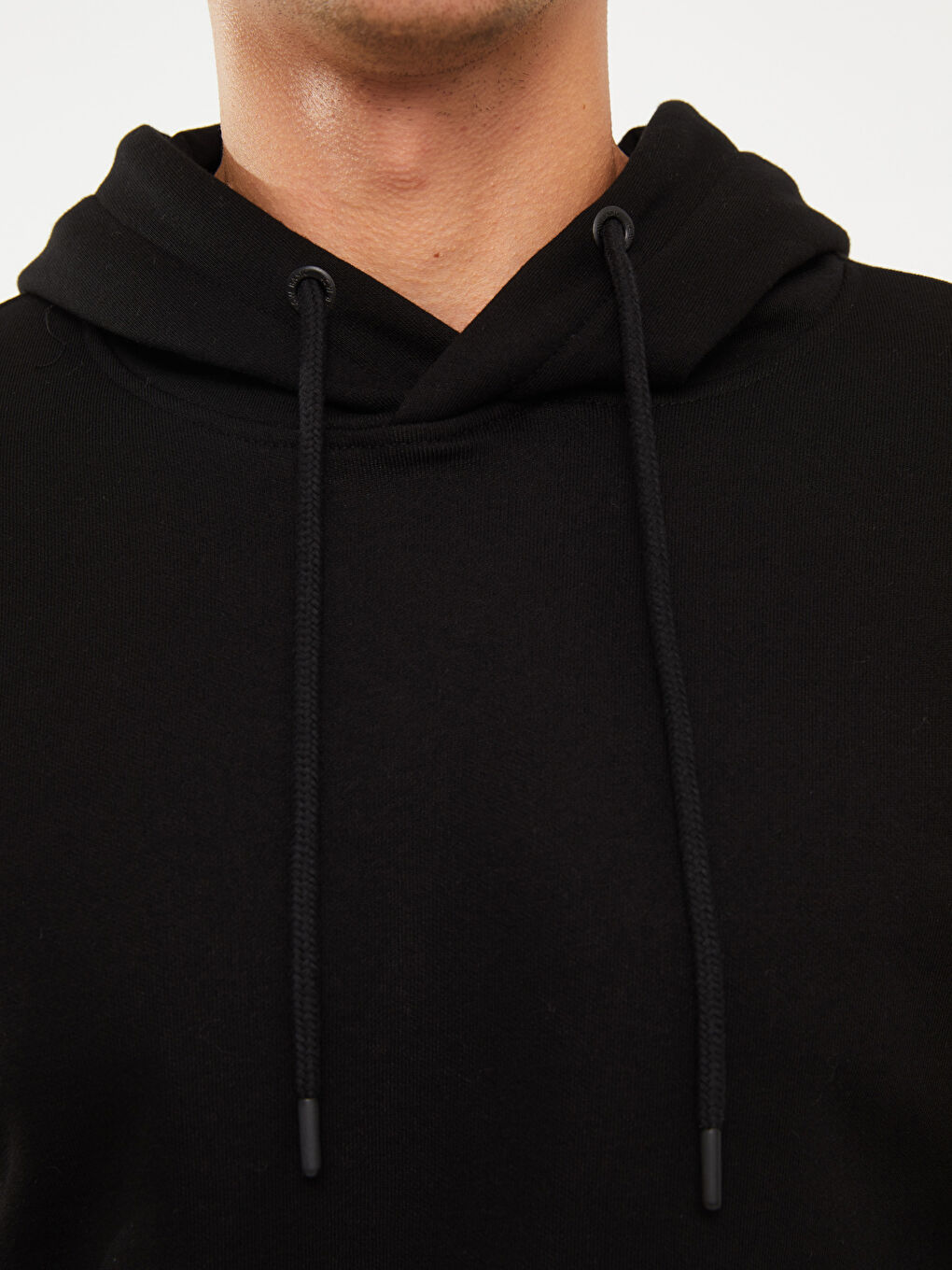 LCWAIKIKI Basic Siyah Uzun Kollu Erkek Kalın Hoodie - 3