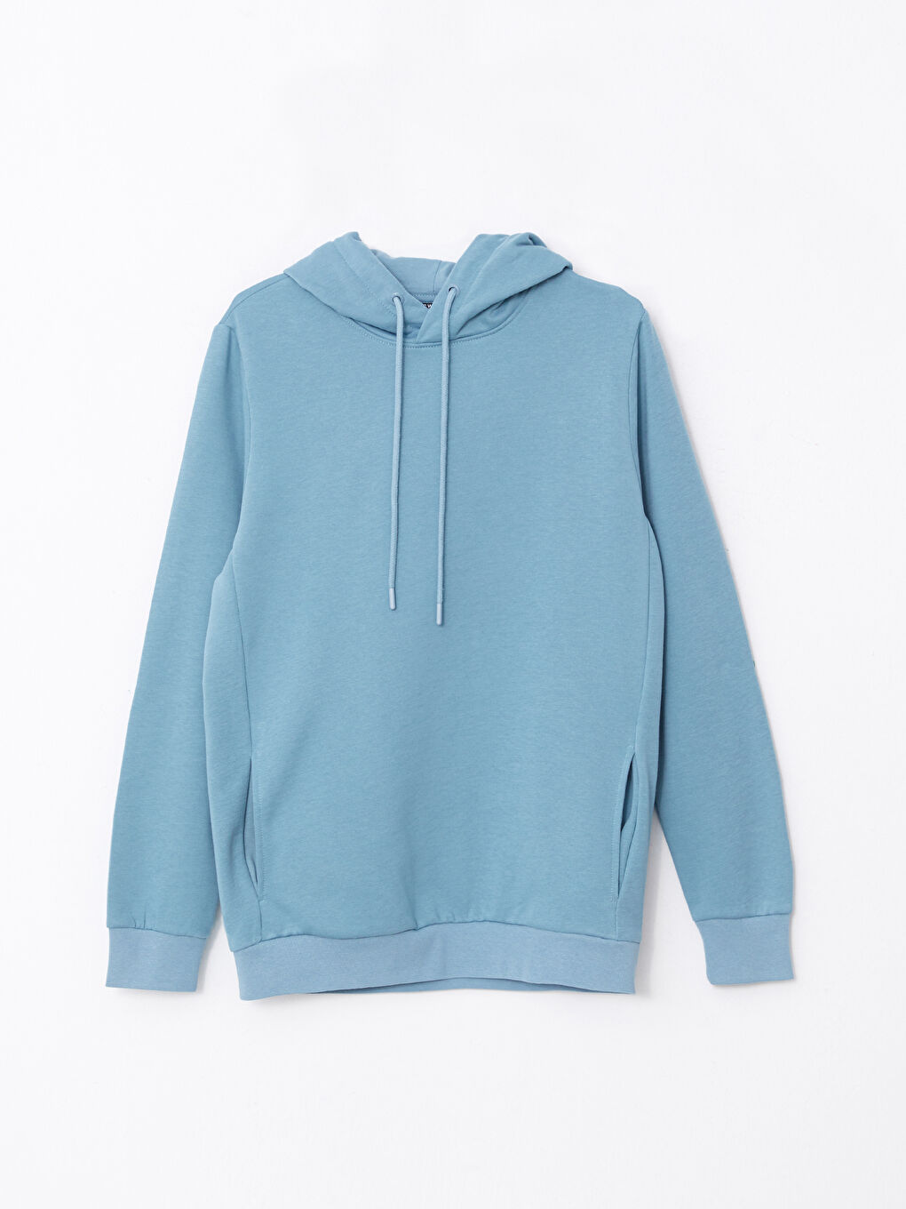 LCWAIKIKI Basic Mavi Uzun Kollu Erkek Kalın Hoodie - 5