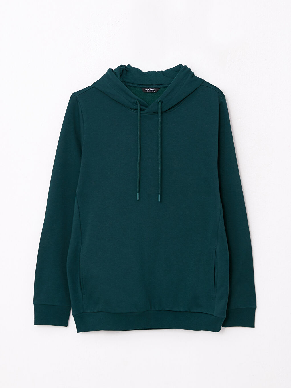 LCWAIKIKI Basic Yeşil Uzun Kollu Erkek Kalın Hoodie - 5