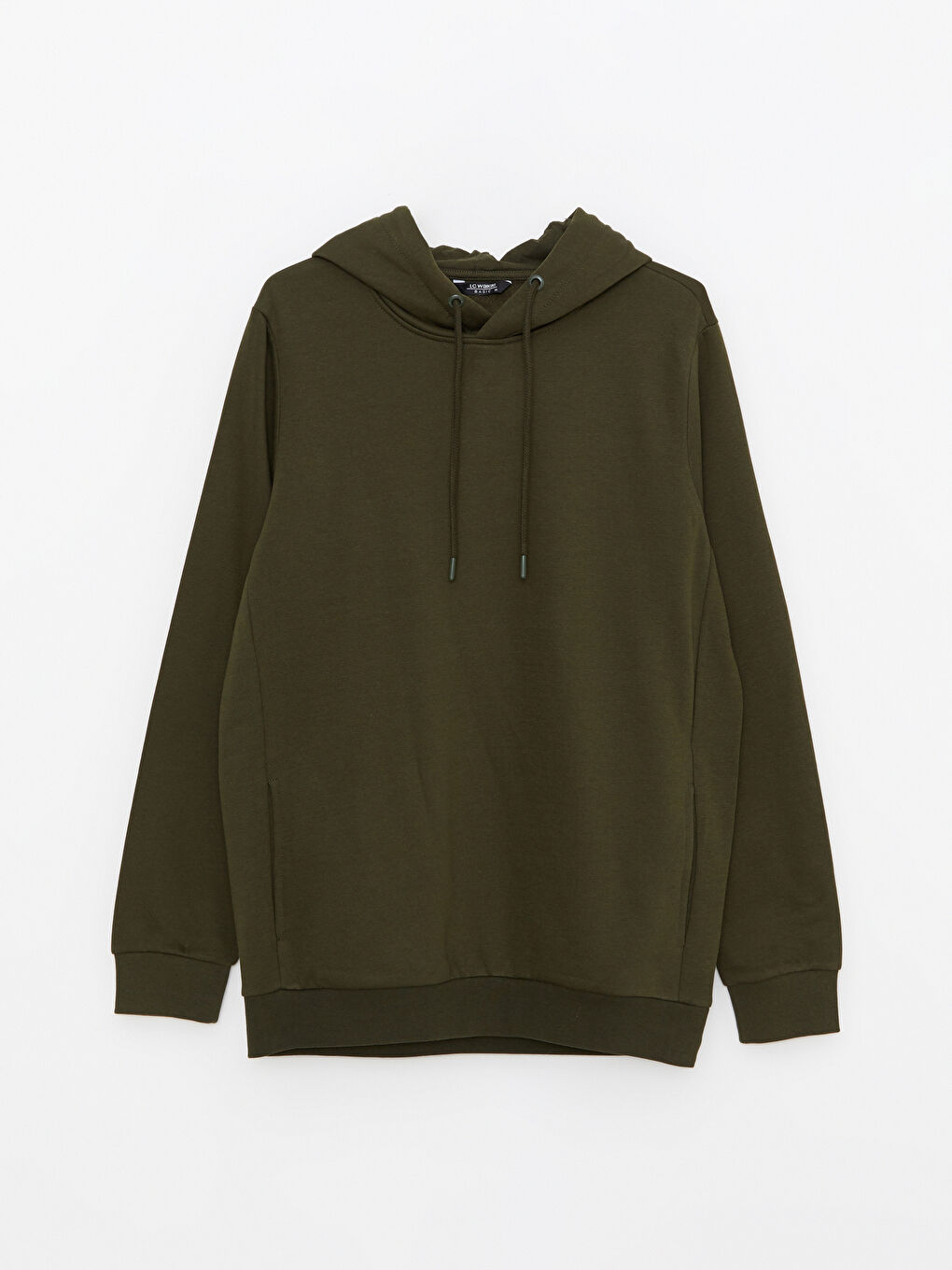 LCWAIKIKI Basic Haki Uzun Kollu Erkek Kalın Hoodie - 5