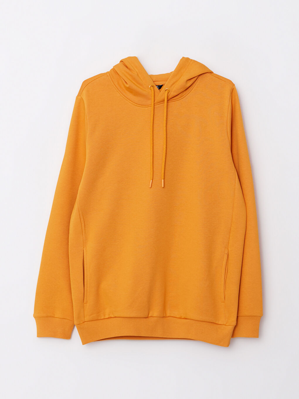 LCWAIKIKI Basic Koyu Sarı Uzun Kollu Erkek Hoodie - 5