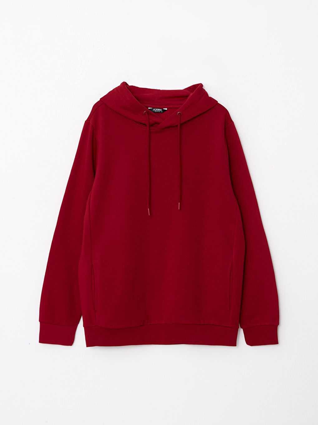 LCWAIKIKI Basic Bordo Uzun Kollu Erkek Hoodie - 5