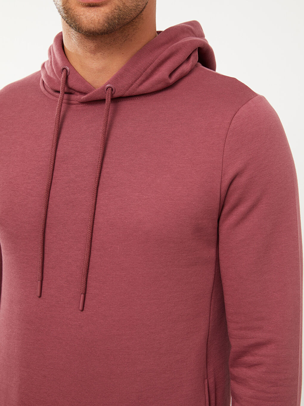 LCWAIKIKI Basic Gül Kurusu Uzun Kollu Erkek Hoodie - 3