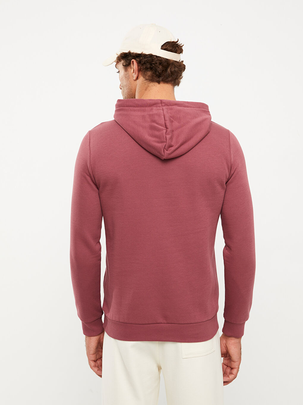 LCWAIKIKI Basic Gül Kurusu Uzun Kollu Erkek Hoodie - 4