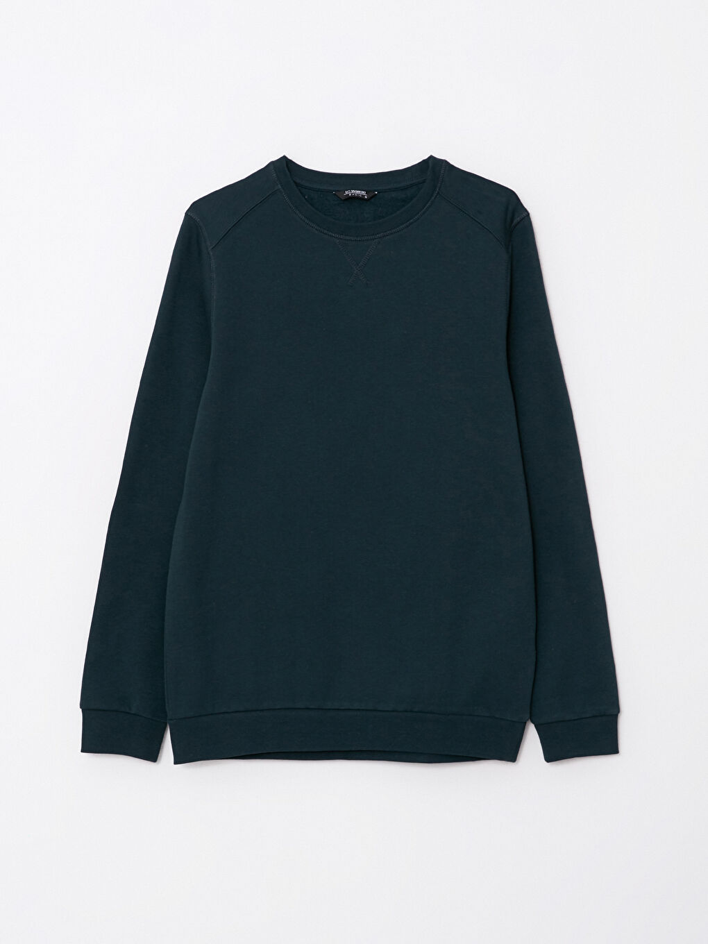 LCWAIKIKI Basic Koyu Petrol Bisiklet Yaka Uzun Kollu Erkek Sweatshirt - 5