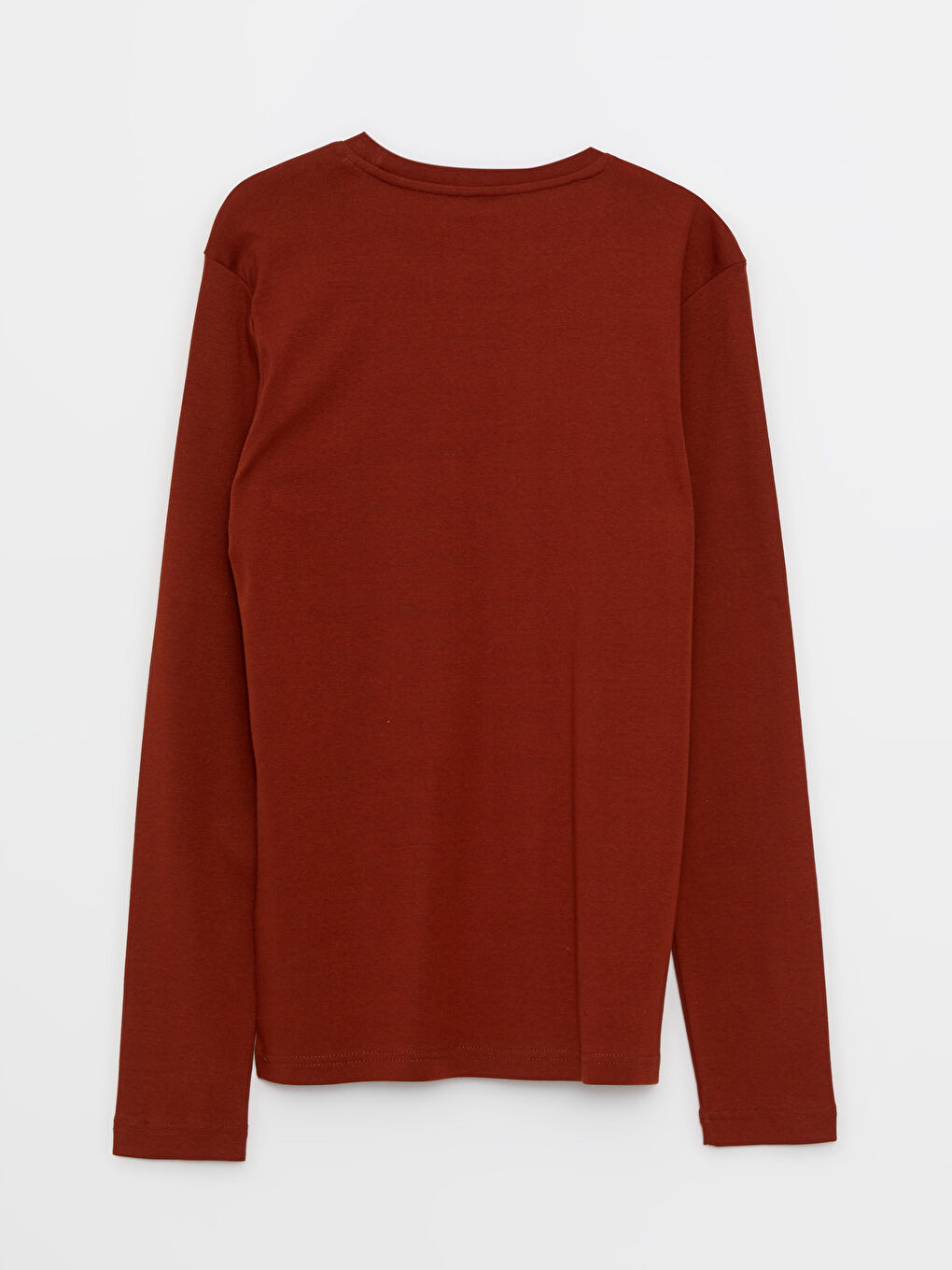 Kahverengi Bisiklet Yaka Uzun Kollu Penye Erkek Tişört-6