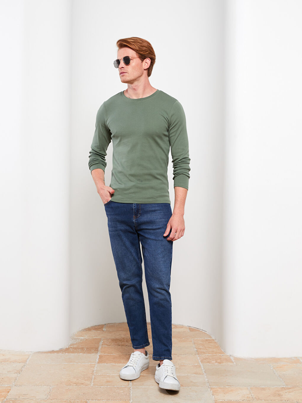 LCWAIKIKI Basic Crew Neck Long Sleeve Jersey Men's T-Shirt -W21909Z8-QA5