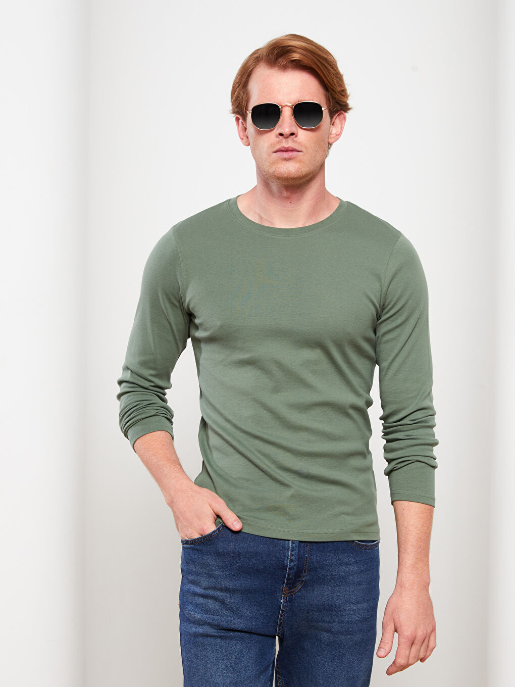 LCWAIKIKI Basic Crew Neck Long Sleeve Jersey Men's T-Shirt -W21909Z8-QA5