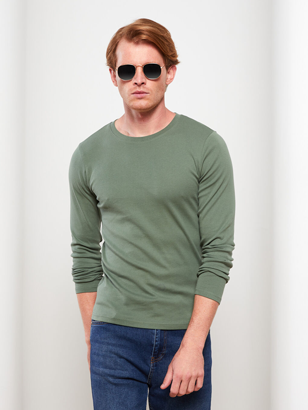 LCWAIKIKI Basic Crew Neck Long Sleeve Jersey Men's T-Shirt -W21909Z8-QA5