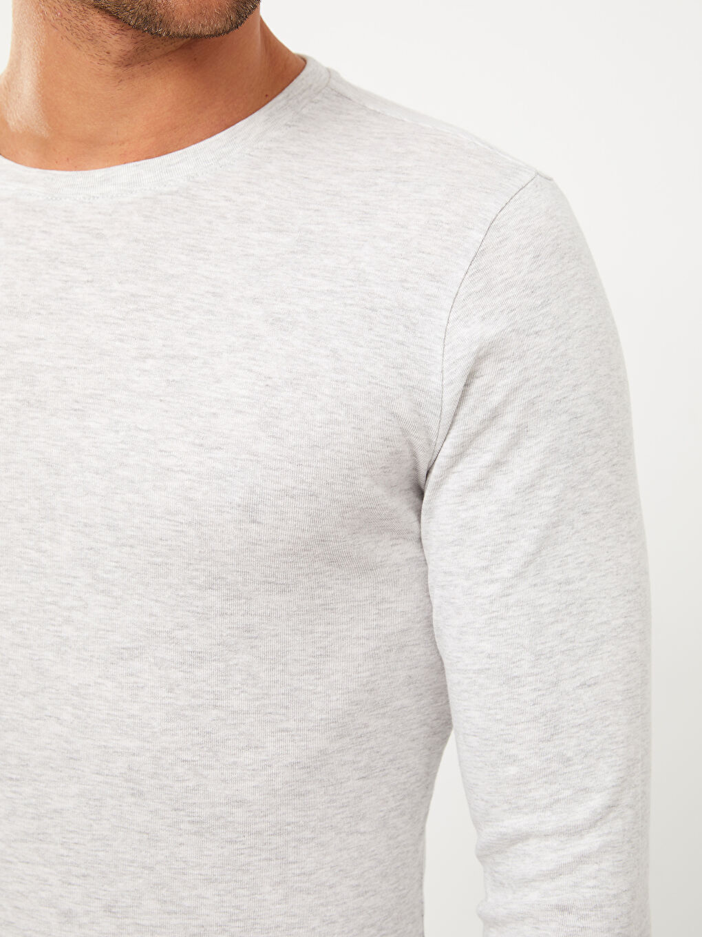Crew Neck Long Sleeve Jersey Men's T-Shirt-3
