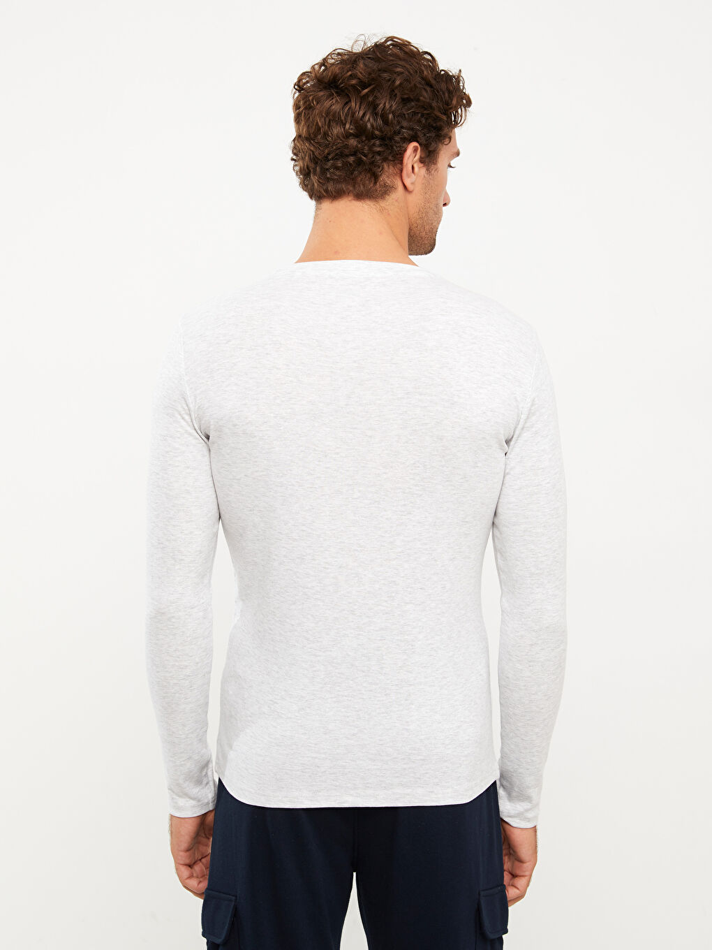 Crew Neck Long Sleeve Jersey Men's T-Shirt-4