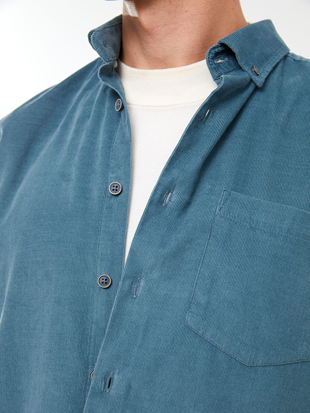 Regular Fit Long Sleeve Velvet Men's Shirt-2