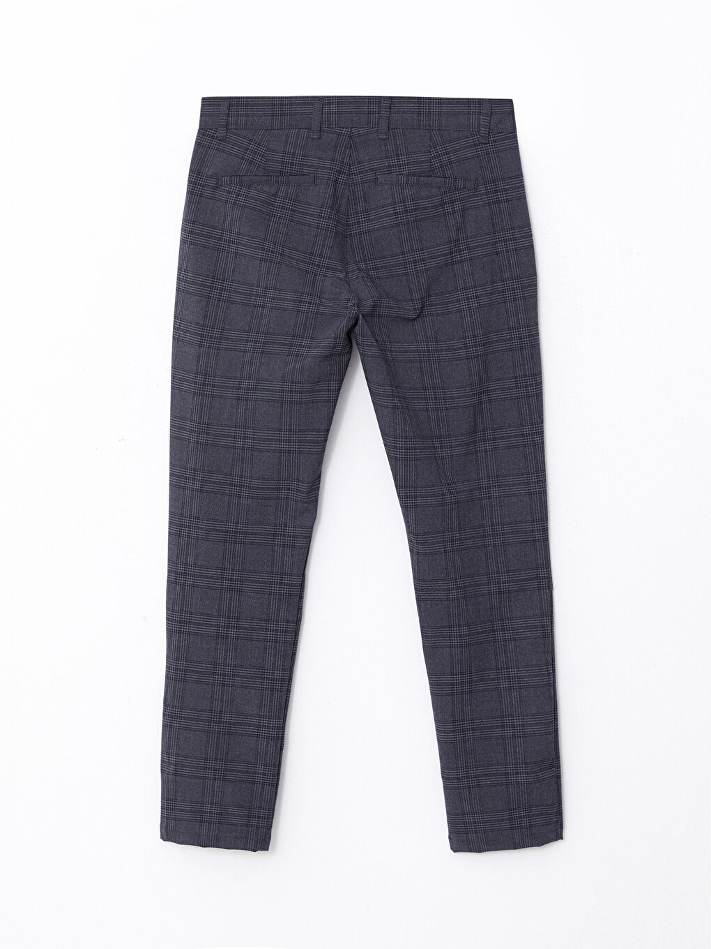 Slim Fit Plaid Men's Trousers-6