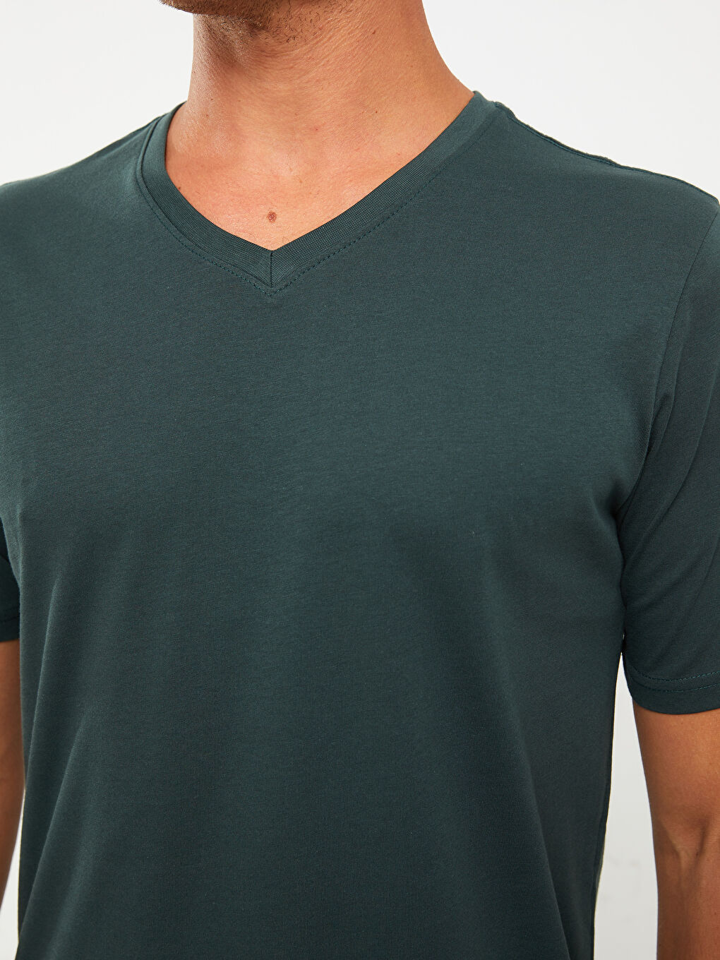 V-Neck Short Sleeve Jersey Men's T-Shirt-3