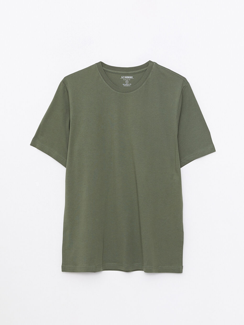 Haki Bisiklet Yaka Penye Erkek Tişört-5