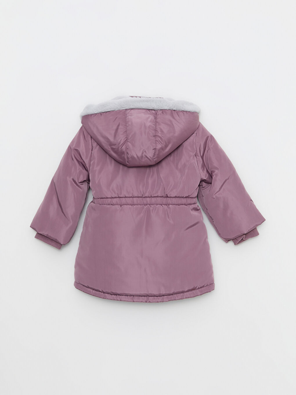 Mürdüm Kapüşonlu Uzun Kollu Kız Bebek Mont-1