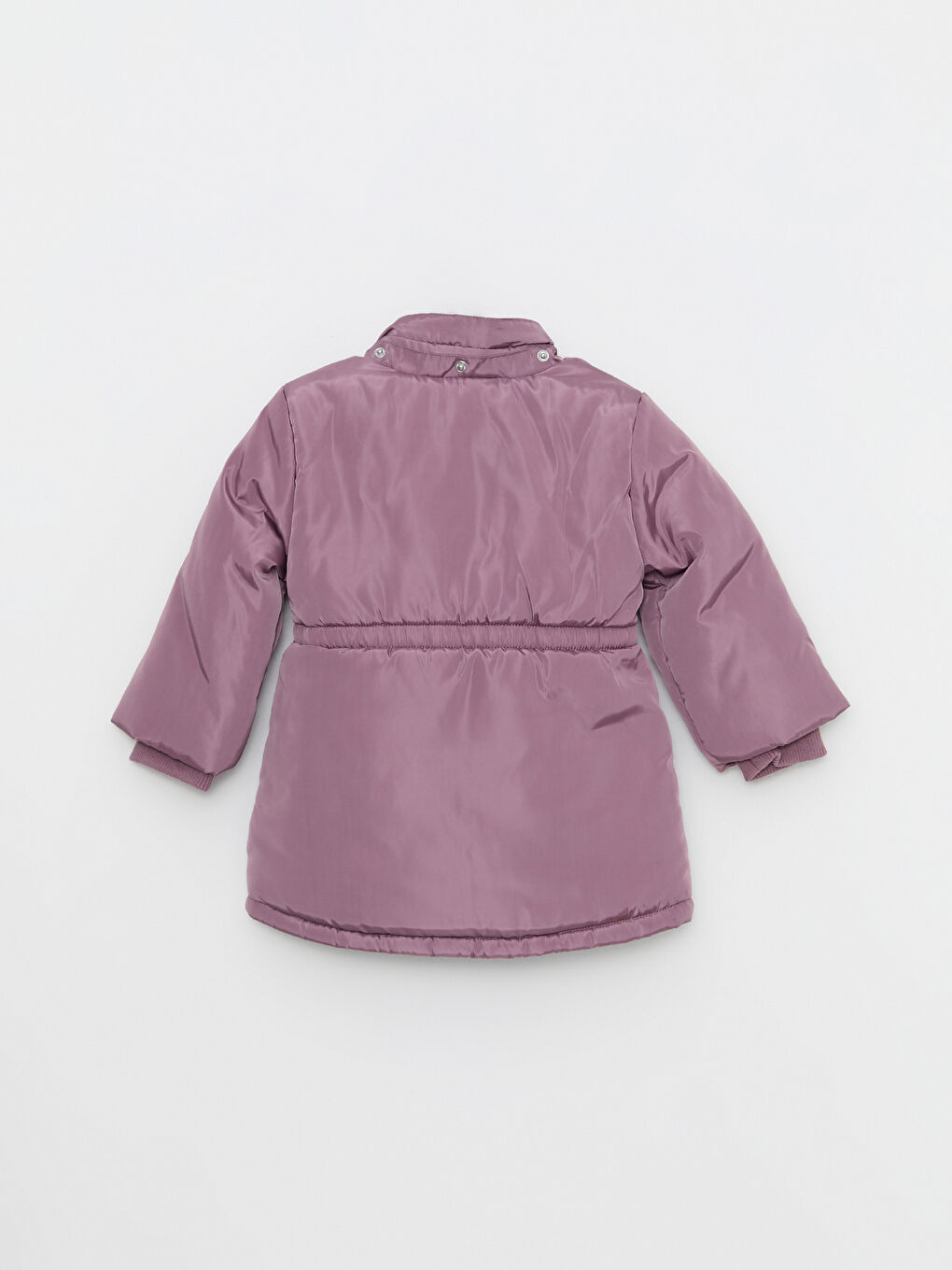 Mürdüm Kapüşonlu Uzun Kollu Kız Bebek Mont-3