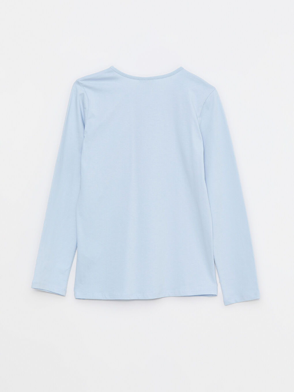 Crew Neck Printed Long Sleeve Cotton Girl T-shirt-1