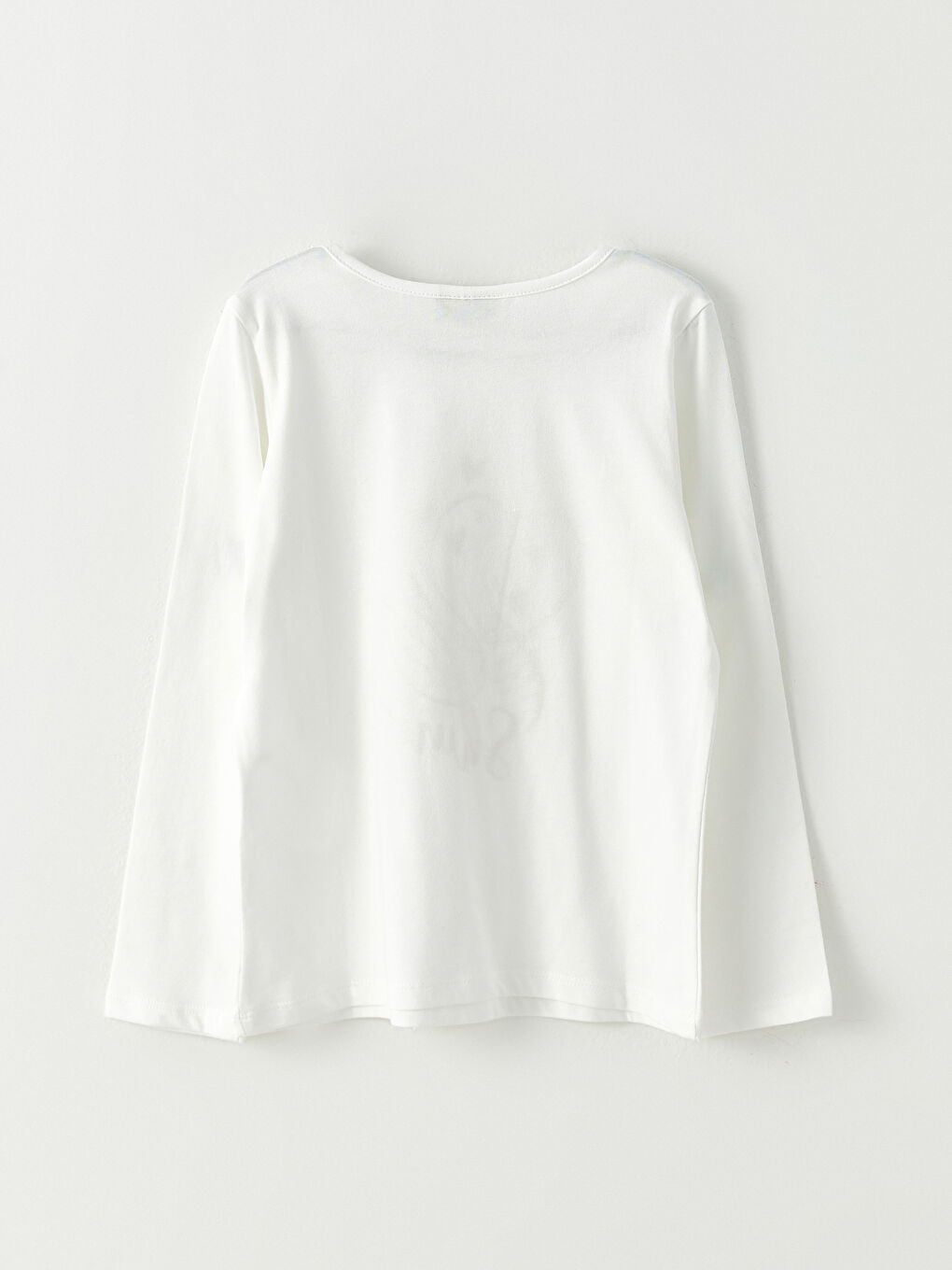 T-shirt Fille en Coton à Manches Longues Imprimé Col Rond-2