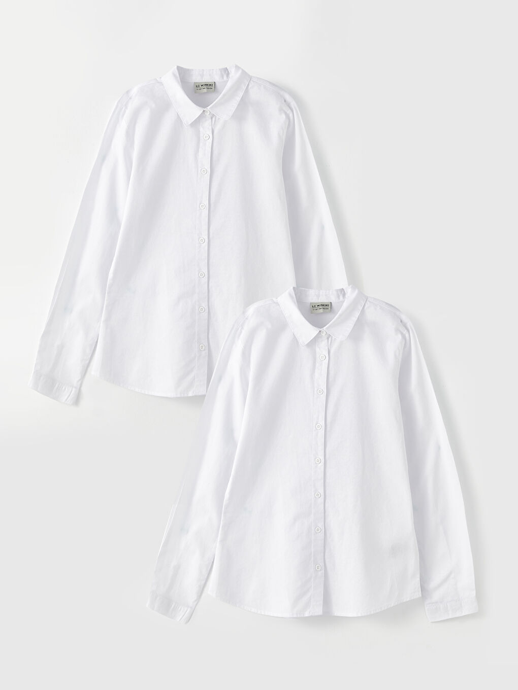 LCW Kids Basic Long Sleeve Poplin Girl Shirt 2 Pieces -W21949Z4-R9K